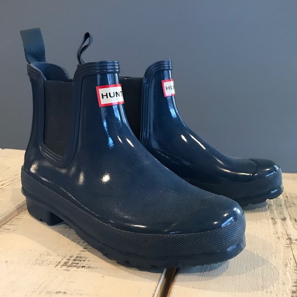 Blue hunter chelsea boots Clearance
